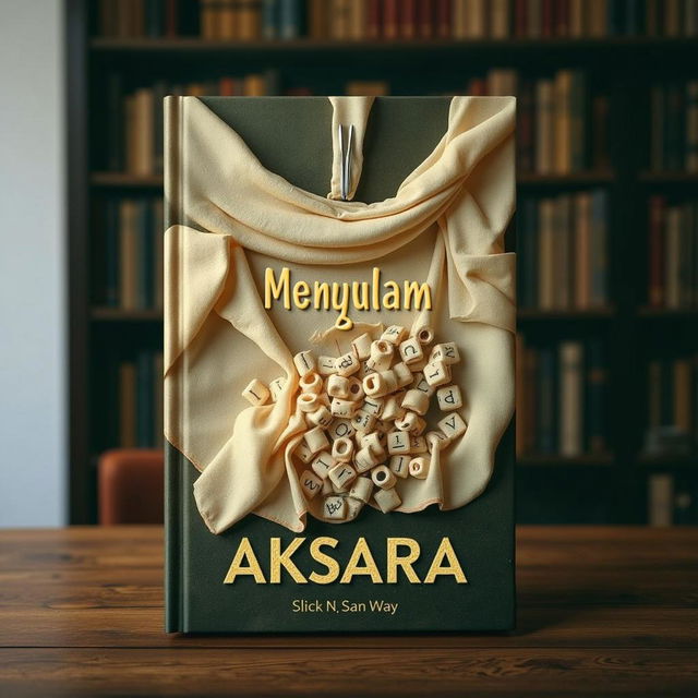 A book cover for a poetry anthology titled 'Menyulam Aksara'