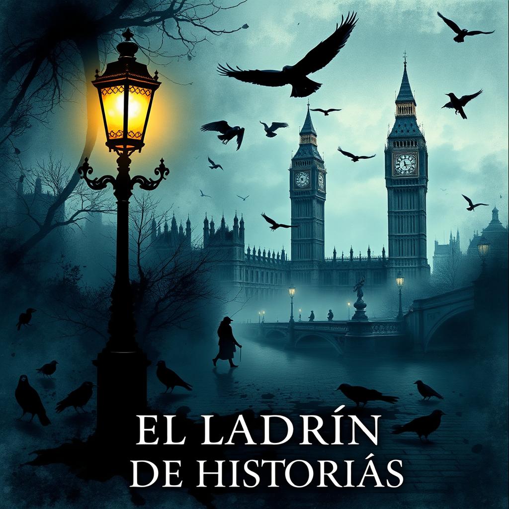 An enchanting book cover titled 'EL LADRÓN DE HISTORIAS'