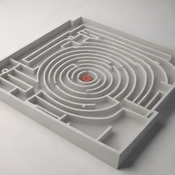 Depict the concept of options in a new light. Imagine a 3D labyrinth with multiple routes leading toward the exit, illustrating the various paths one may potentially take in decision making.