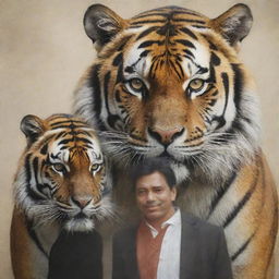 Combination of tiger and man