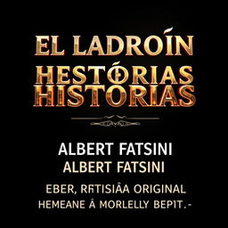 E-book cover design with dimensions 1600x2560 pixels, featuring the title 'EL LADRÓN DE HISTORIAS' in captivating 3D letters