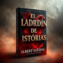 E-book cover design with dimensions 1600x2560 pixels, featuring the title 'EL LADRÓN DE HISTORIAS' in captivating 3D letters that draw attention