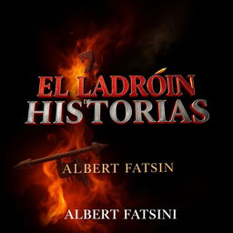 E-book cover design with dimensions 1600x2560 pixels, featuring the title 'EL LADRÓN DE HISTORIAS' in captivating 3D letters that draw attention