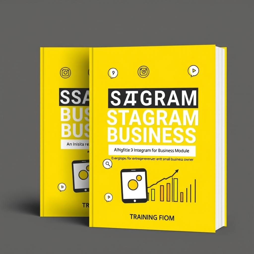 A professional cover design for a business training module titled 'Instagram for Business