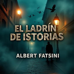 Front cover design of an E-book with dimensions 1600x2560 pixels, featuring the title 'EL LADRÓN DE HISTORIAS' in captivating 3D letters