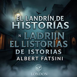 Front cover design of an E-book with dimensions 1600x2560 pixels, featuring the title 'EL LADRÓN DE HISTORIAS' in captivating 3D letters