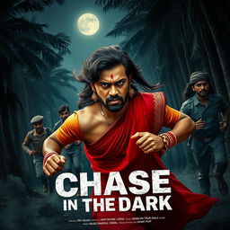 A cinematic horror poster titled 'Chase in the Dark'