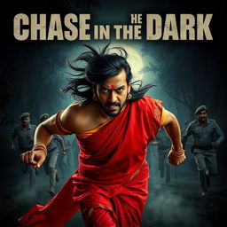 A cinematic horror poster titled 'Chase in the Dark'