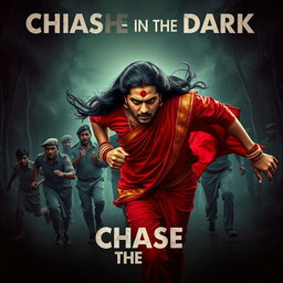 A gripping cinematic horror poster titled 'Chase in the Dark'