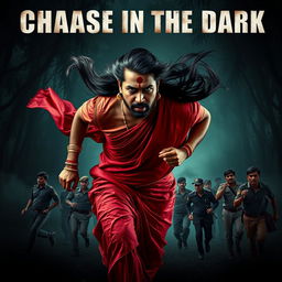 A gripping cinematic horror poster titled 'Chase in the Dark'