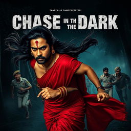 A gripping cinematic horror poster titled 'Chase in the Dark'