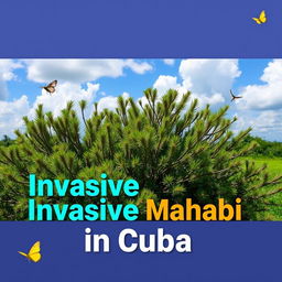 A striking video thumbnail design focused on the Marabú plant as an invasive species in Cuba