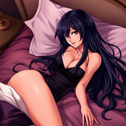 A sensual portrait of Yoruichi from Bleach, presented in an alluring artistic style