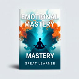 A sleek and contemporary book cover design for "Emotional Mastery" by Great Learner, combining modern aesthetics with psychological themes