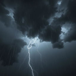 A dramatic sky filled with dark, angry clouds, portraying a scene of disdain for the rain