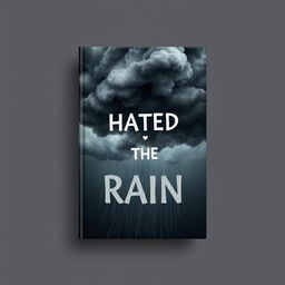 Book cover design featuring a dramatic sky that seems to express hatred towards the rain