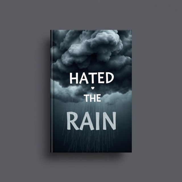 Book cover design featuring a dramatic sky that seems to express hatred towards the rain