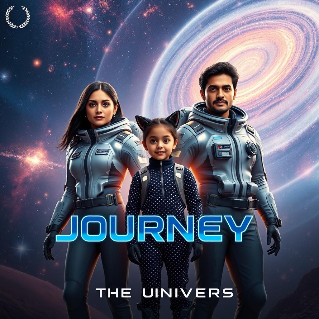 A cinematic adventure film poster titled 'Journey Into the Universe'