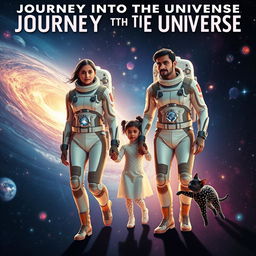 A cinematic adventure film poster titled 'Journey into the Universe'