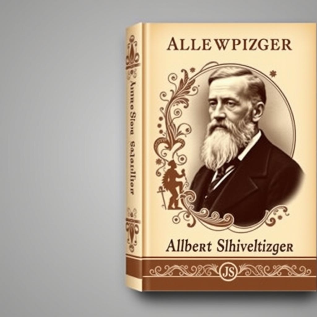 A vintage book cover dedicated to the organist Albert Schweitzer