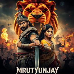 A cinematic fantasy film poster for 'MRUTYUNJAY'