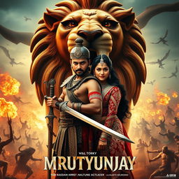 A cinematic fantasy film poster for 'MRUTYUNJAY'