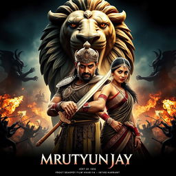 A cinematic fantasy film poster for 'MRUTYUNJAY'