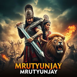 A cinematic fantasy film poster for 'MRUTYUNJAY'