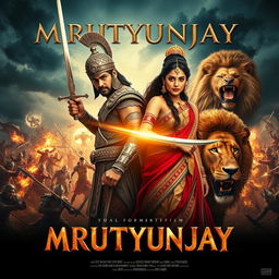 A cinematic fantasy film poster for 'MRUTYUNJAY'