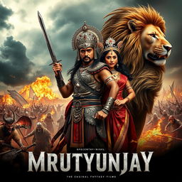 A cinematic fantasy film poster for 'MRUTYUNJAY'