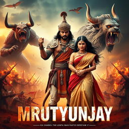 A cinematic fantasy film poster for 'MRUTYUNJAY'