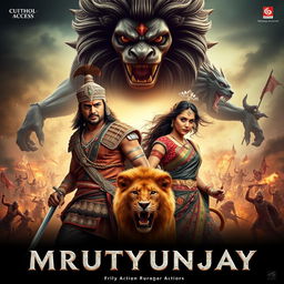 A cinematic action fantasy film poster titled 'MRUTYUNJAY'