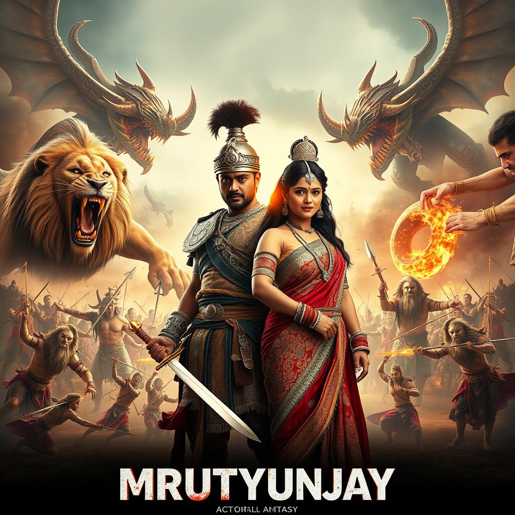 A cinematic action fantasy film poster titled 'MRUTYUNJAY'