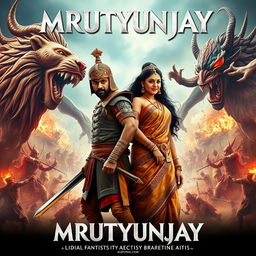 A cinematic action fantasy film poster titled 'MRUTYUNJAY'