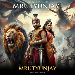 A cinematic action fantasy film poster titled 'MRUTYUNJAY'