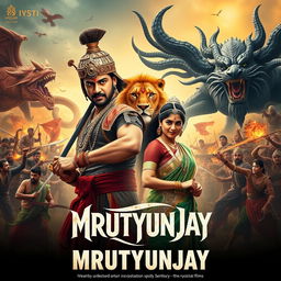 A cinematic action fantasy film poster titled 'MRUTYUNJAY'