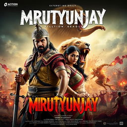 A cinematic action fantasy film poster titled 'MRUTYUNJAY'