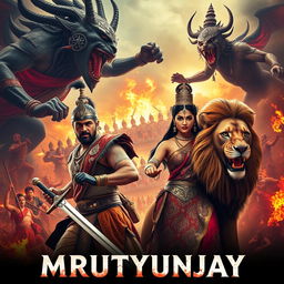 A cinematic action fantasy film poster titled 'MRUTYUNJAY'