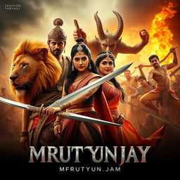 A cinematic action fantasy film poster titled 'MRUTYUNJAY'