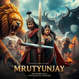 A cinematic action fantasy film poster titled 'MRUTYUNJAY'