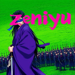 A dark fantasy anime cover titled "zeniyu" featuring vibrant pink lettering