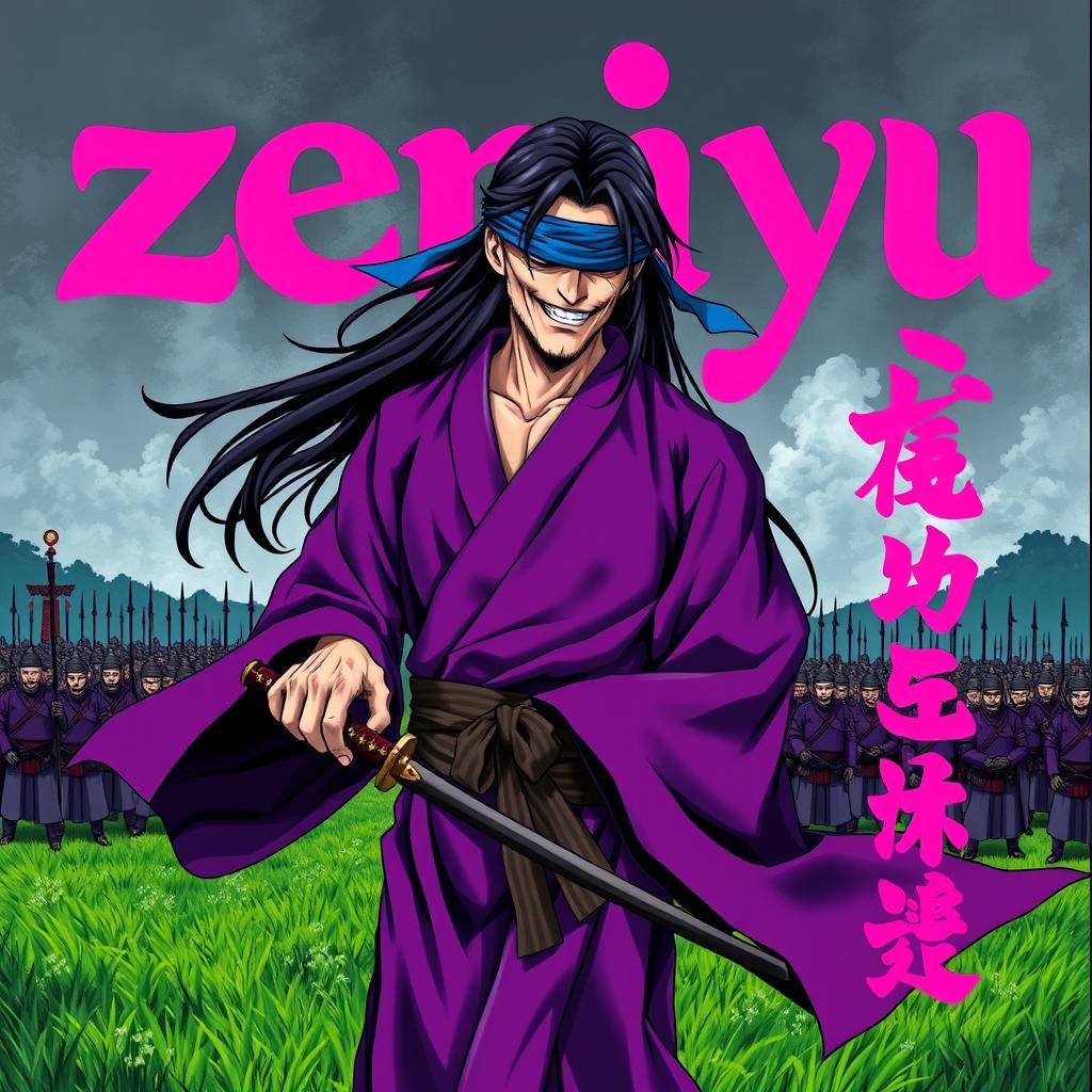 A dark fantasy anime cover titled "zeniyu" featuring vibrant pink lettering