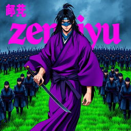 A dark fantasy anime cover titled "zeniyu" featuring vibrant pink lettering