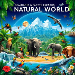 Fascinating facts about the natural world, presenting stunning visuals of various ecosystems such as vibrant rainforests, expansive deserts, and lush oceans