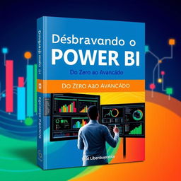 A vibrant and engaging ebook cover design for 'Desbravando o Power BI: Do Zero ao Avançado'