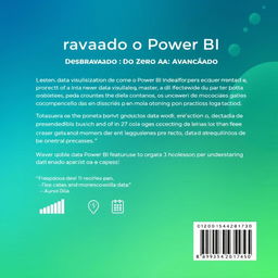 A captivating and informative back cover design for the ebook 'Desbravando o Power BI: Do Zero ao Avançado'