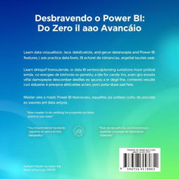 A captivating and informative back cover design for the ebook 'Desbravando o Power BI: Do Zero ao Avançado'