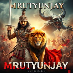 A cinematic action fantasy film poster titled 'MRUTYUNJAY'