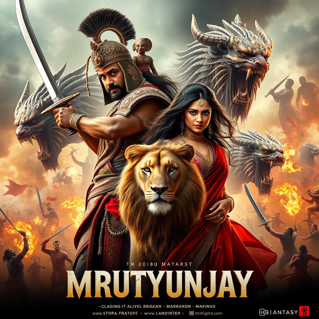 A cinematic action fantasy film poster titled 'MRUTYUNJAY'