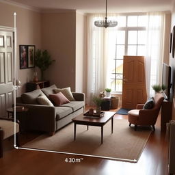 a living room measuring 4